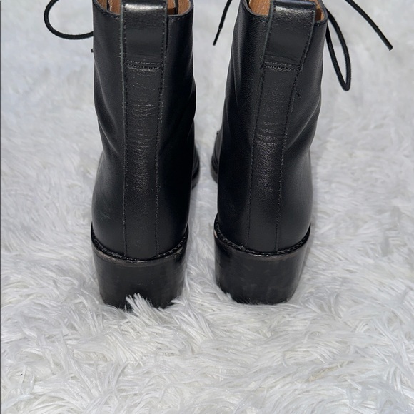 Madewell Patti Lace Up Boots in Black Leather Size 8.5 - Picture 8 of 10